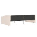 vidaXL Pohovka s matracom a USB krémová látková 90x200 cm