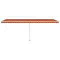 vidaXL Ručne zaťahovacia markíza s LED 600x300 cm oranžovo-hnedá