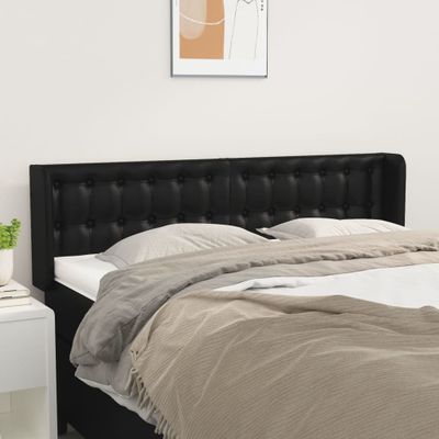 vidaXL Čelo postele so záhybmi čierne 147x16x78/88 cm umelá koža