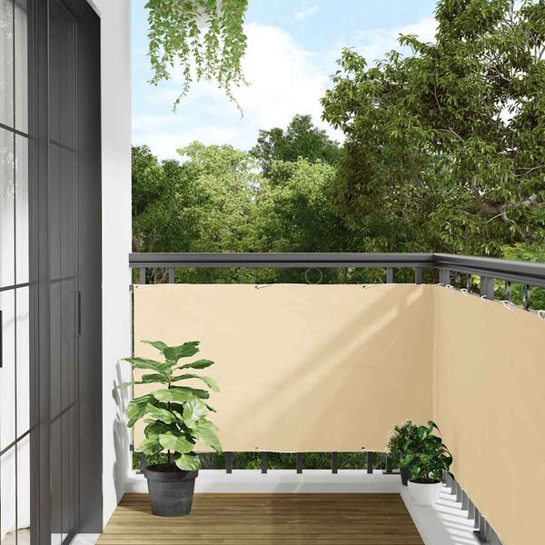 vidaXL Balkónová zástena, krémová 700x90 cm, PVC