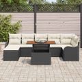 vidaXL Súprava záhradných pohoviek 8 ks Čierna a krémová
