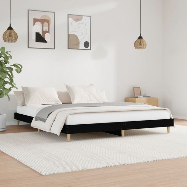 vidaXL Posteľný rám bez matraca Čierna 180x200cm kompozitné drevo