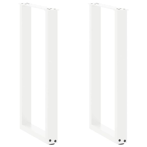 vidaXL Nohy ku konzolovému stolu v tvare U, 2 ks, biele, 38 x (72-73) cm, oceľové
