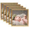 vidaXL Fotorámiky na stôl, koláž 5 ks, zlaté 30x30 cm, MDF