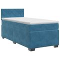 vidaXL Posteľ boxspring s matracom Tmavomodrá 90 x 200 cm Zamat