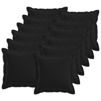 vidaXL Poťah na podložku 12 pcs HOUTEN Čierna 45 x 45 cm Falošný ľan