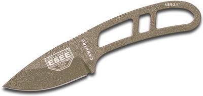 ESEE CAN-OD-E Black Candiru nôž na krk 5,1 cm, OD zelená, uhlíková oceľ, plastové puzdro