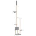 vidaXL Strom pre mačky od podlahy po strop bledosivý 258,5-284,5 cm