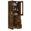 vidaXL Vysoká skrinka dymový dub 69,5x34x180 cm spracované drevo