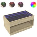 vidaXL Konferenčný stolík s nekonečnými LED dub sonoma 90x50x50 cm