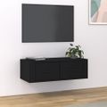 vidaXL Závesná TV skrinka čierna 80x36x25 cm spracované drevo