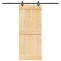 vidaXL Posuvné dvere NARVIK Prírodná a čierna 85 x 210 cm (213,5 cm)