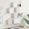 vidaXL Závesná polica 4 ks Biely 60 x 8,5 x 2,5 cm Oceľ