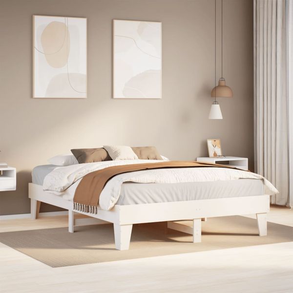 vidaXL Posteľ bez matraca biela 160x200 cm masívna borovica