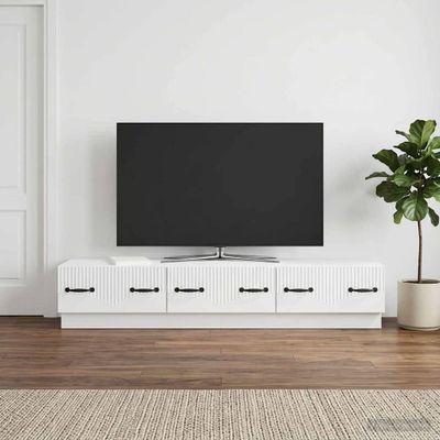 vidaXL TV skrinka Biela 147 x 34,5 x 27 cm Kompozitné drevo