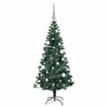 vidaXL Umelý predsvietený vianočný stromček Zelená 150 cm PVC a kov