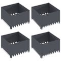 vidaXL Obrubník trávnika 4 ks 60 x 60 x 35 cm Oceľ Antracitová