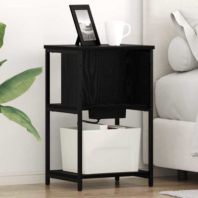 vidaXL Nočný stolík 2 pcs Čierny dub 38 x 31 x 61 cm Kompozitné drevo