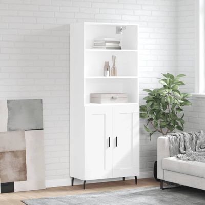vidaXL Vysoká skrinka biela 69,5x34x180 cm spracované drevo