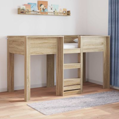 vidaXL Poschodová posteľ pre deti Sonoma dub 75 x 190 cm