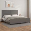 vidaXL Posteľný rám s čelom sivý 200x200 cm umelá koža