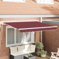 vidaXL Sklopná markíza Vínovo červená 300 x 200 cm látka