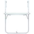 vidaXL Visiaci balkónový stolík biely 60x64x83,5 cm plastový s ratanovým vzhľadom