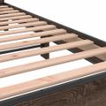 vidaXL Posteľný rám hnedý dub 140x190 cm kompozitné drevo a kov