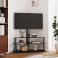 vidaXL Rohový TV stojan 3-vrstvový pre 32-70 palcov čierny