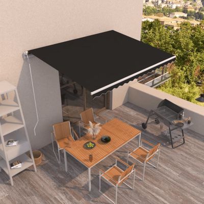 vidaXL Automatická zaťahovacia markíza 400x350 cm antracitová