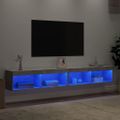 vidaXL TV skrinky s LED svetlami 2 ks betónovo sivé 100x30x30 cm