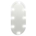 vidaXL Zrkadlo s LED svetlami 80x40 cm sklenené oválne
