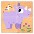 Drevené puzzle kocky Kamaráti z divočiny