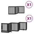 vidaXL Brána pre psa dvere sklad. 9-panel. čierna 450cm topoľové drevo