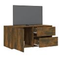 vidaXL TV skrinka dymový dub 80x34x36 cm spracované drevo