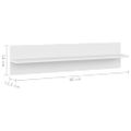vidaXL Nástenné police 4 ks biele 80x11,5x18 cm drevotrieska