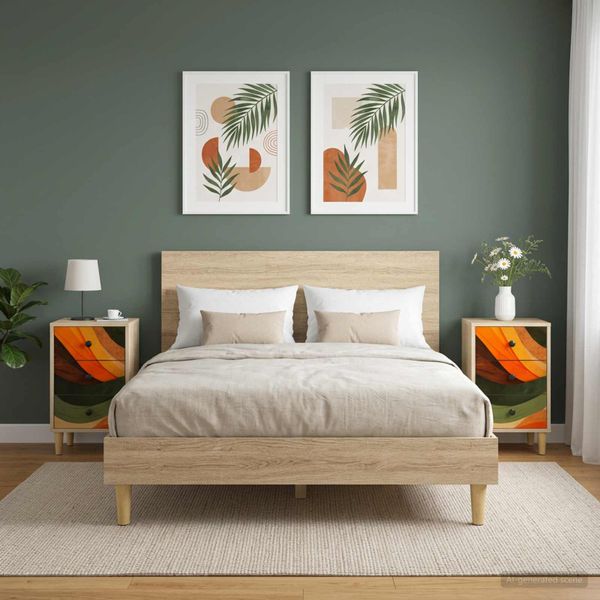 vidaXL Nočný stolík BONN 2 ks Dub sonoma 36 x 33 x 60 cm