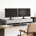 vidaXL Stojan na monitor zásuvky sivý dub sonoma 100x27x15cm borovica