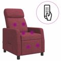 vidaXL Masážne relaxačné kreslo Víno červené Látka