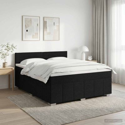 vidaXL Posteľ boxspring s matracom Čierna 140 x 200 cm Látka