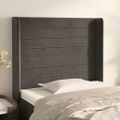 vidaXL Čelo postele so záhybmi tmavosivé 83x16x118/128 cm zamat