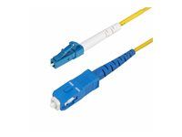 Startech 3m (9.8ft) LC na SC (UPC) OS2 Single Mode Simplex Fiber Optic Cable, 9/125µm, Laser Optimized, 40G/100G, Bend Insensitive, Low Insertion Loss - LSZH Fiber Patch Cord (SPSMLCSC-OS2-3M) - Patch kábel - jednoduchý režim LC/UPC (M) na jednoduchý režim SC/UPC (M) - 3 m - 3 m - 2 mm - optické vlákno - simplex - 9 / 125 mikrón - OS1/OS2 - neobsahuje halogén, pasívny, obojsmerný - žltá