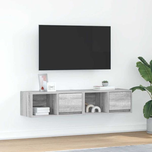 vidaXL TV stolíky 2 ks sivý dub sonoma 60x31x25,5 cm spracované drevo