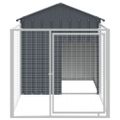vidaXL Búda pre psa s výbehom antracitová 117x201x123 cm pozink. oceľ