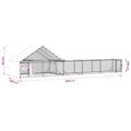 vidaXL Kurník so strechou a dvorom 2 ks Strieborná 8 x 2 x 1,9 m