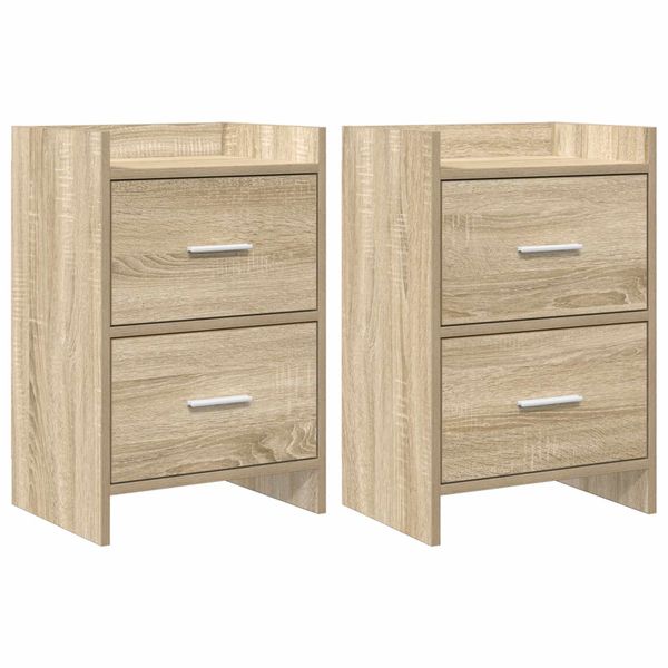 vidaXL Nočné stolíky 2 pcs Dub sonoma 40 x 30 x 60 cm Kompozitné drevo