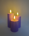 HD-140 LED svieca - fialová HOME DECOR sada 3ks