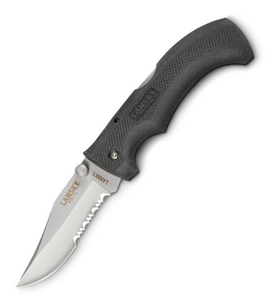 Lansky LKN030 Easy Grip univerzálny vreckový nôž 9,6 cm, guma, čierna, nylonové puzdro