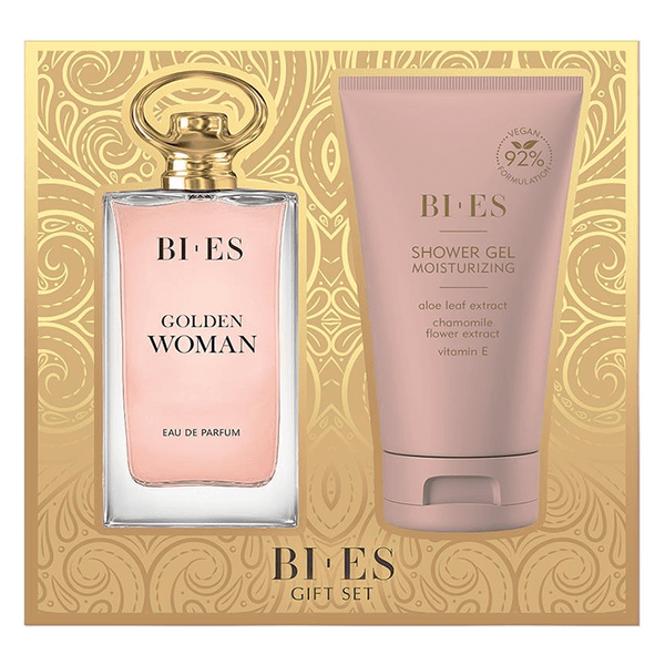BI-ES GOLDEN WOMAN dámska darčeková súprava - parfumovaná voda 90ML + sprchový gél 150 ML