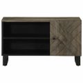vidaXL TV skrinka, čierna 80x33x46 cm, mangový masív